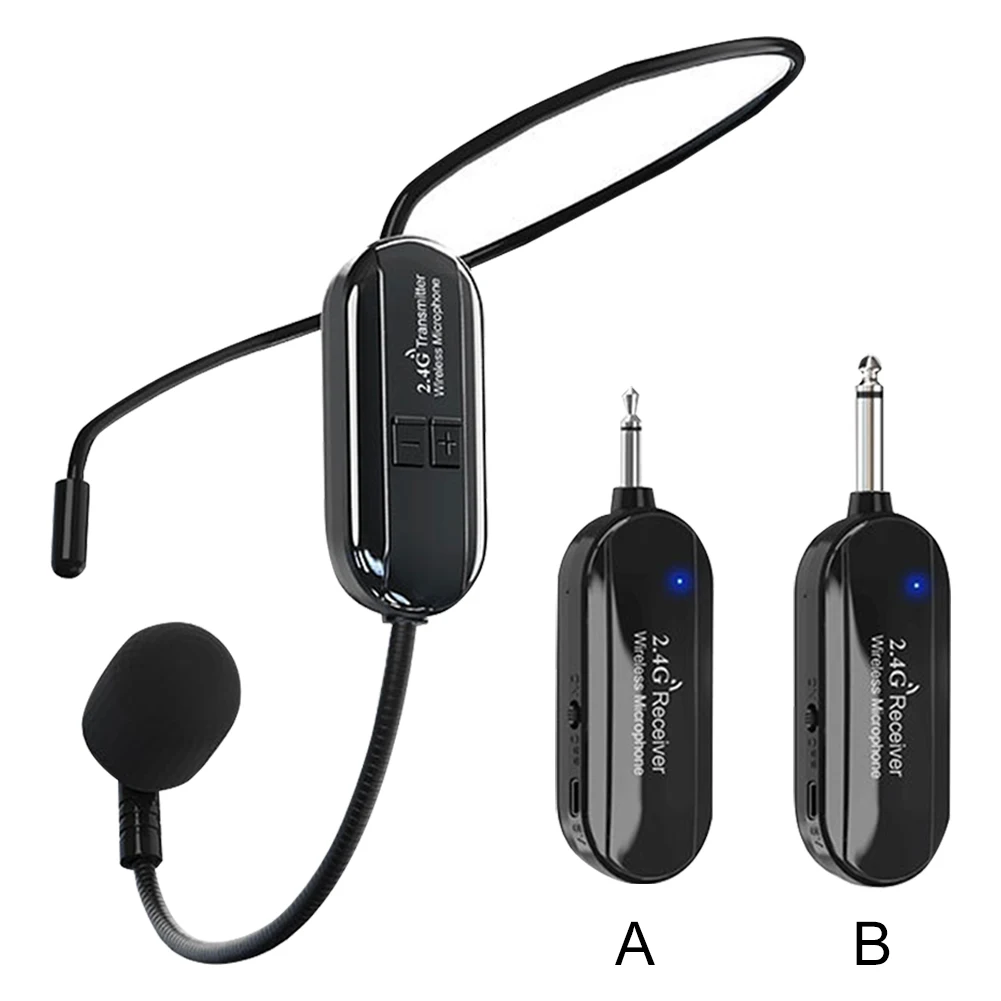 2.4G draadloze microfoonheadset Lange afstand microfoonsysteem Draadloos microfoonsysteem voor stemversterker Podiumluidsprekers Teach