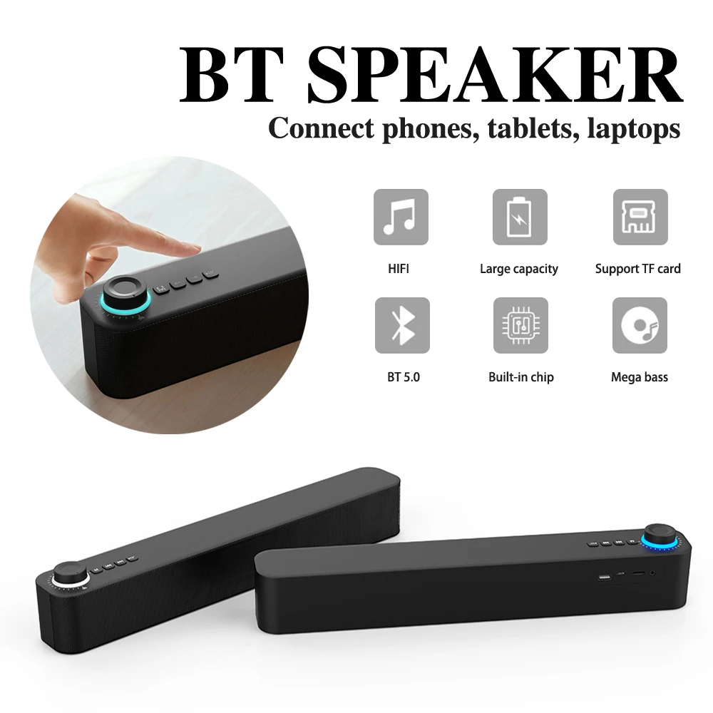 

Bluetooth Subwoofer Soundbar TV Audio Echo Wall Computer Speaker Home Theater Music Long Battery Life Wireless Blueooth Speaker