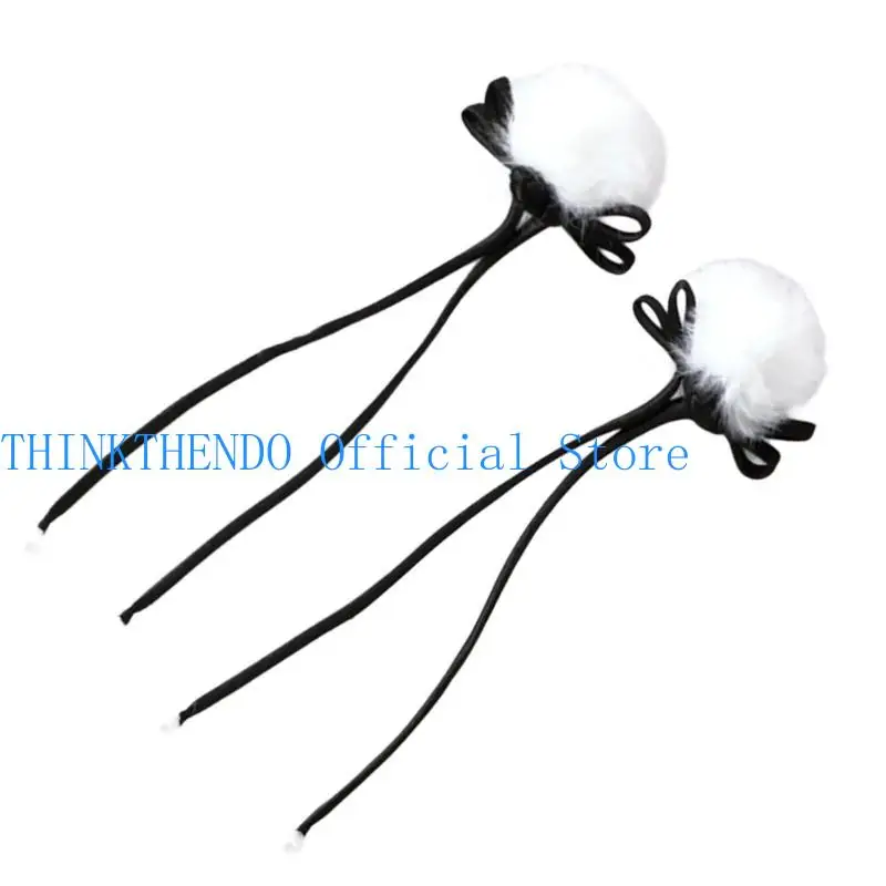 

652F Ergonomic Panda Ears Hair Clip Polyester Hairpin Comfortable Hair Accesories Hairpieces for Children and Panda Lover