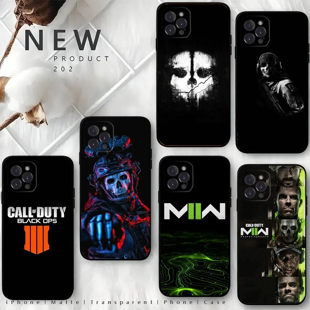 

C-Call-Of-Duty Game COD Phone Case For iPhone15,14,13,12 Mini 11 Pro XR,X,XS,MAX 6S,7,8 Plus Silicone Cover Soft Black
