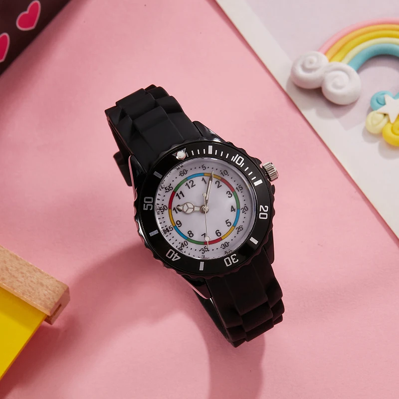 Children Kids Waterproof Shockproof Durable Silicone Strap Quartz Watches for Boys Girls Soft Sports Student Gift Color Option