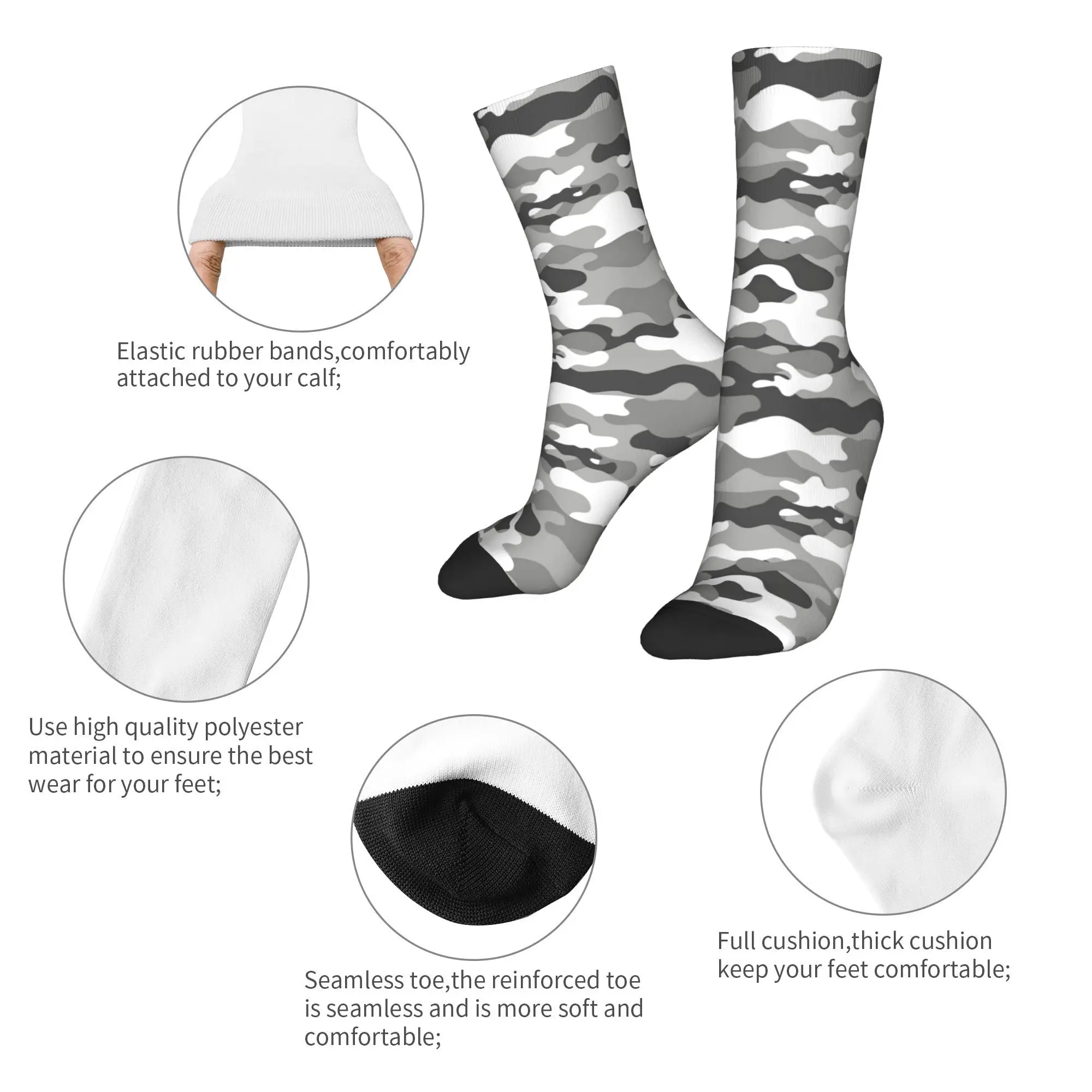 Calcetines de camuflaje estilo Camos con estampado fresco personalizado para mujeres y hombres calcetines elásticos de verano Otoño Invierno