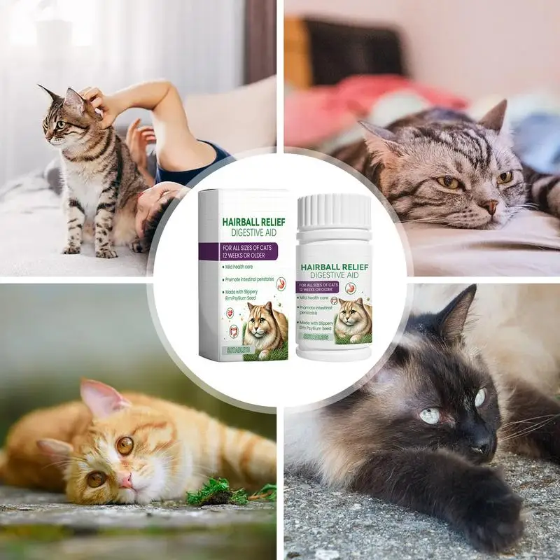 Safe Mild Pet Grass Digestive Tablets Kitten Nourishing Intestinal Tablets Natural Ingredients Cat Dog Dietary Fiber Tablets