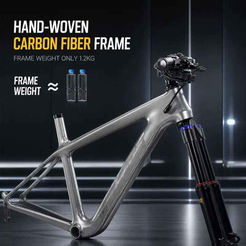 Carbon Fiber Mountain Bike 27.5 Inch Adult Men Women Variable Speed Shock Absorption Off Road Commuter Bicycle