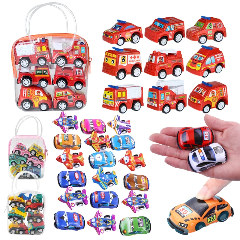 Pull Back Car / Aircraft Simulation Model Children Mini Toys Plastic Cartoon Parent Child Developmental Toy Student Prizes TMZ