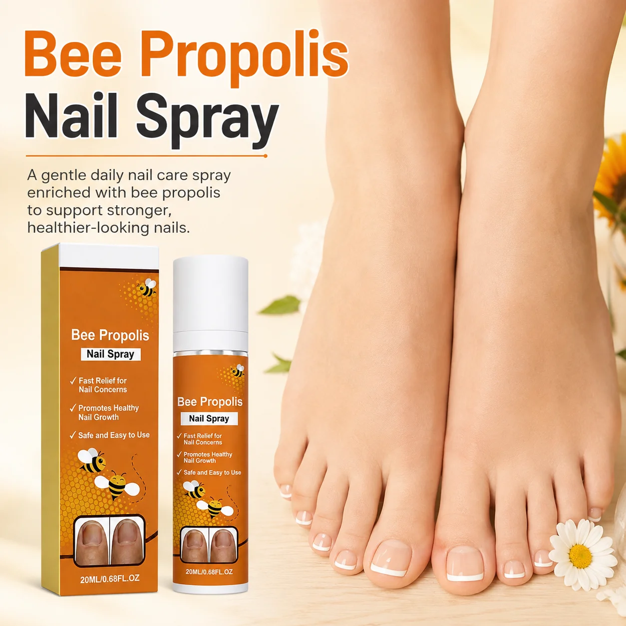 Bee Propolis Nail Spray Inhibit Nails Fungi Restore Gray Nail Onychomycosis Paronychia Toe Nail Treatment Cuticle Soothing Spray