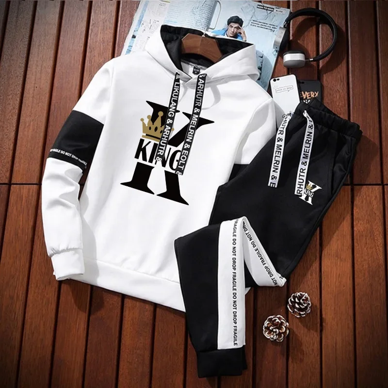 

Outdoor Quality Autumn Winter Simple Daily Men's Tracksuit Casual Sports Hooded Single Sweatshirts And Sweatpant Comfort Jogging