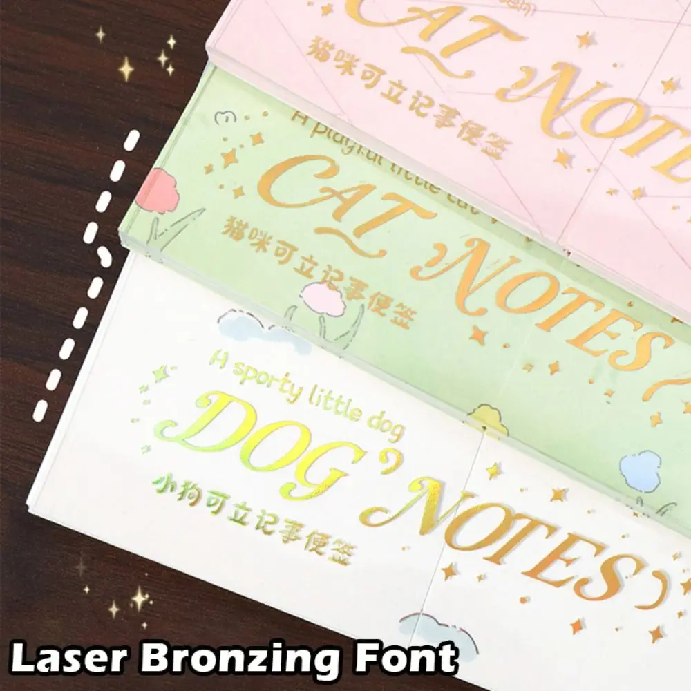 Cute Kitten Illustration Note Pad Self-Standing Portbale Message Paper Multi-functional Decor Material Paper DIY Scrapbooking