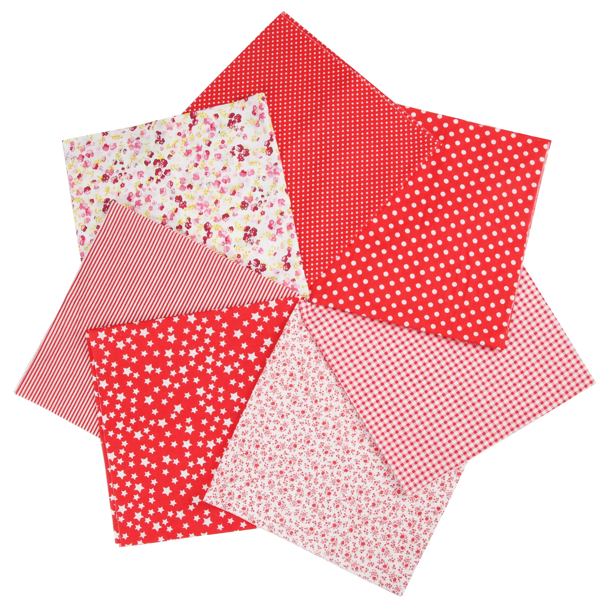 7PCS 25 X 25cm/50 X 50cm Squares Cotton Craft Fabric Cloths for DIY Bundle Patchwork Quilting Sewing Scrapbooking Art Craft