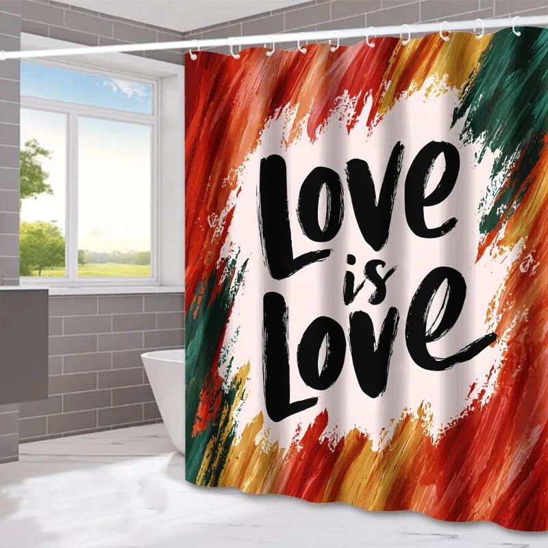 

Valentine's Day Series washable Dirt-Resistant Shower Curtain Shower Head waterproof Polyester Bath Curtain For Home Decor