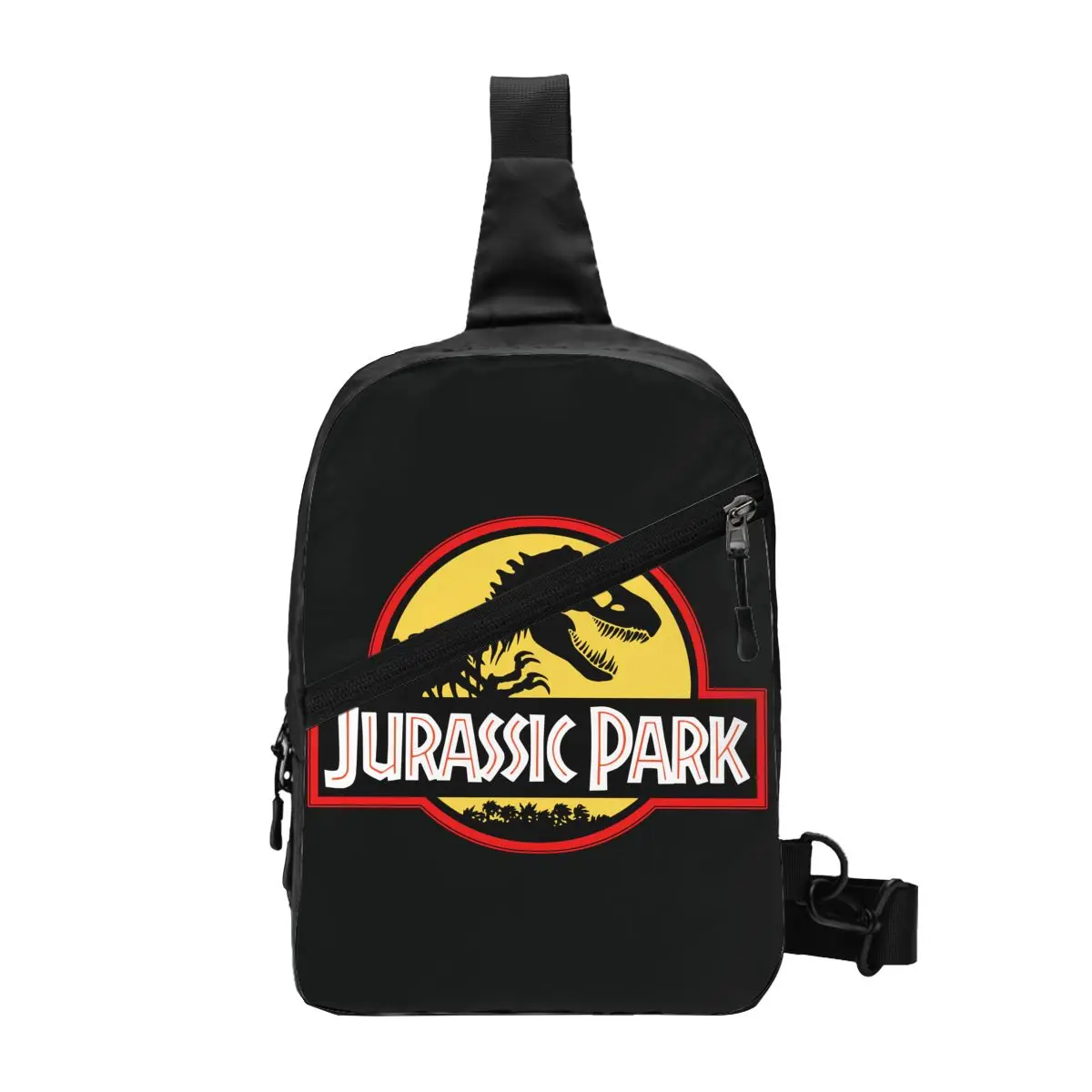 Jurassic Parks Dinosaur Print Sling Chest Bag Custom Crossbody Shoulder Backpack for Men Cycling Camping Daypack