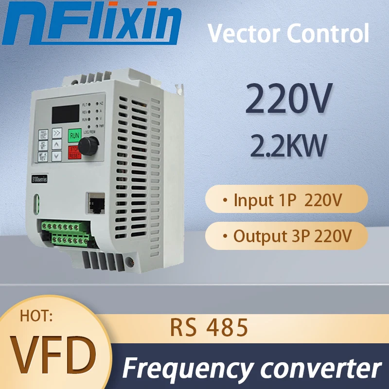 

VFD 220V 7.5KW Input 1P Output 3p VFD Vector Inverter Converter Variable Frequency Drive Spindle Motor Driver !