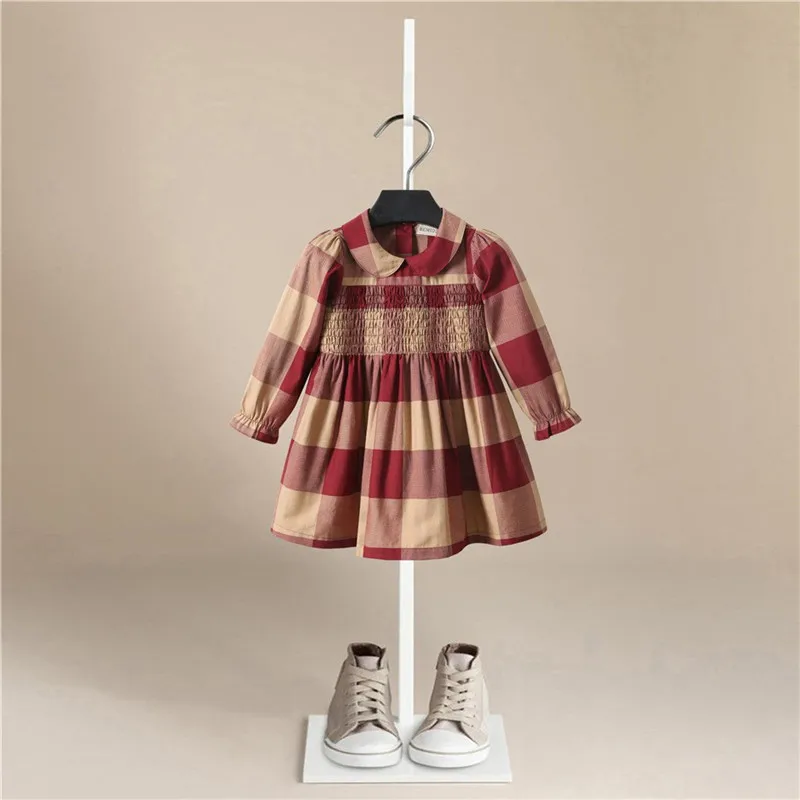 Kids Dresses for Girls  Autumn New striped Baby Girls Long Sleeve Cotton Floral Printed Princess Dresses Birthday Dresses