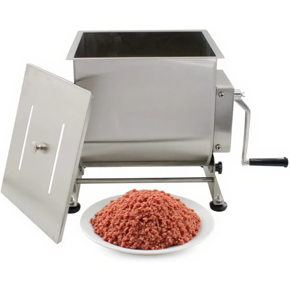 

Ручной миксер для мяса, миксер для мяса с наклонным баком емкостью 15 фунтов для колбас, миксер для колбас из нержавеющей стали 15 фунтов/7,5 л Food Proc