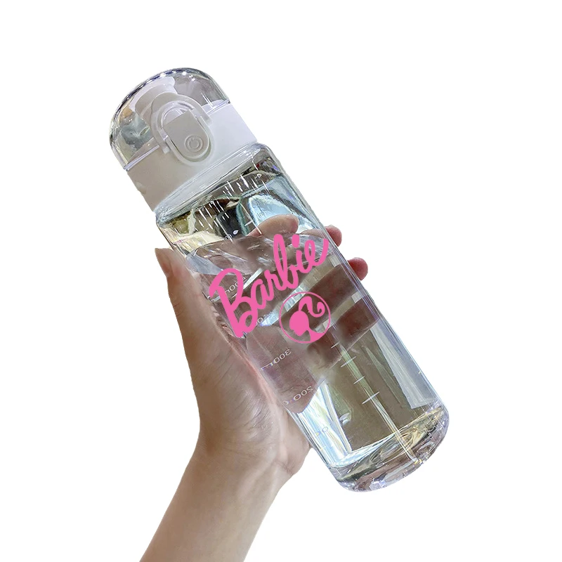 Cartoon Barbie Plastic Water Cup Outdoor Sports Portable Large Capacity Cups Plastic Fashion Water Bottle Girl Gift 780ML