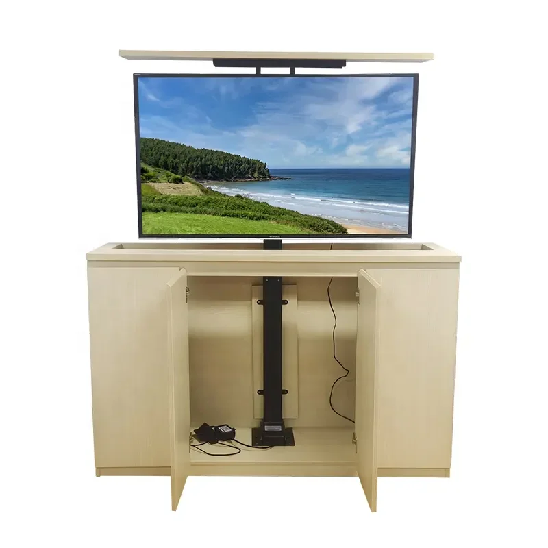 Factory Motorized Hidden TV Cabinet Lift Electrically Height-Adjustable TV Bracket for 32-70 Inches with Remote Control