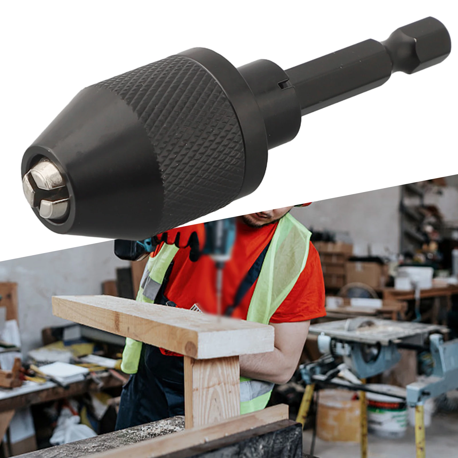 Hex Shank Adapter 1/4 inch Keyless Drill Chuck for Converting Drivers to Accept Conventional Drill Bits and Driver Bits