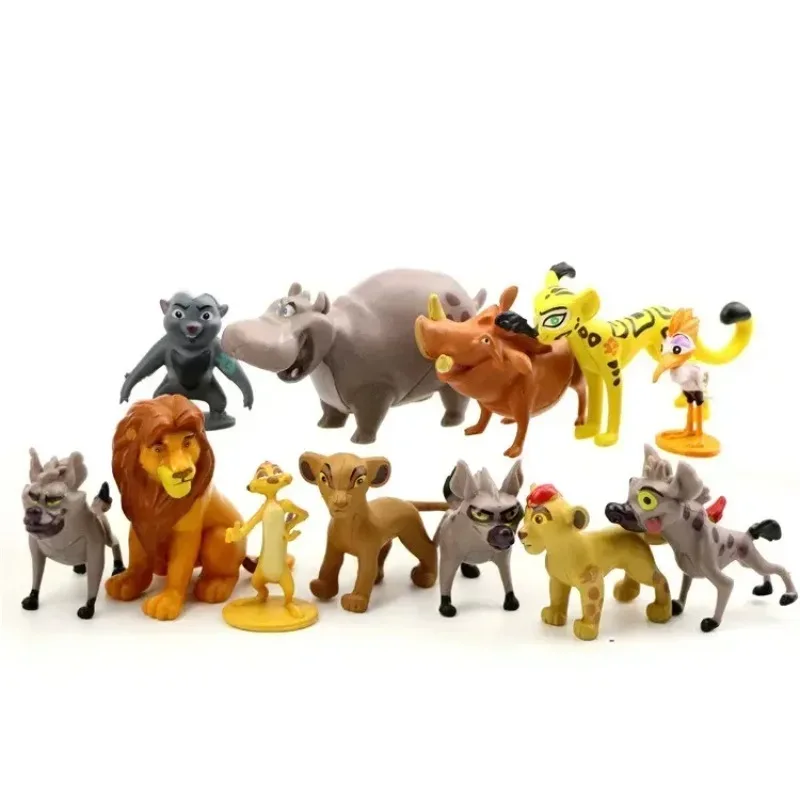 12 unids/lote Rey León Simba Mufasa Kiara Pumba Timon Rafiki figuras de PVC estatua muñecas juguete de modelos coleccionables niños regalo de bebé