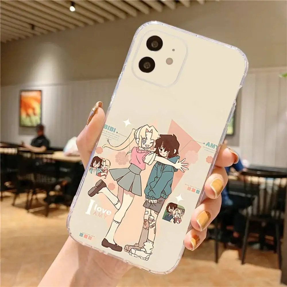 حافظة هاتف I Love Amy BIBI لهاتف iPhone 17,16,15,14,13,12,11 Pro,Max,Plus,X,XS,XR,SE4,E غطاء ناعم شفاف صغير