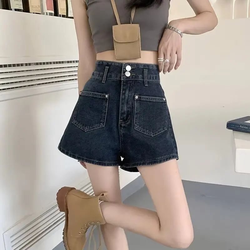 

2025 Summer New Women's Loose Wide Leg Shorts Trendy Fashion Versatile High Waist Jeans