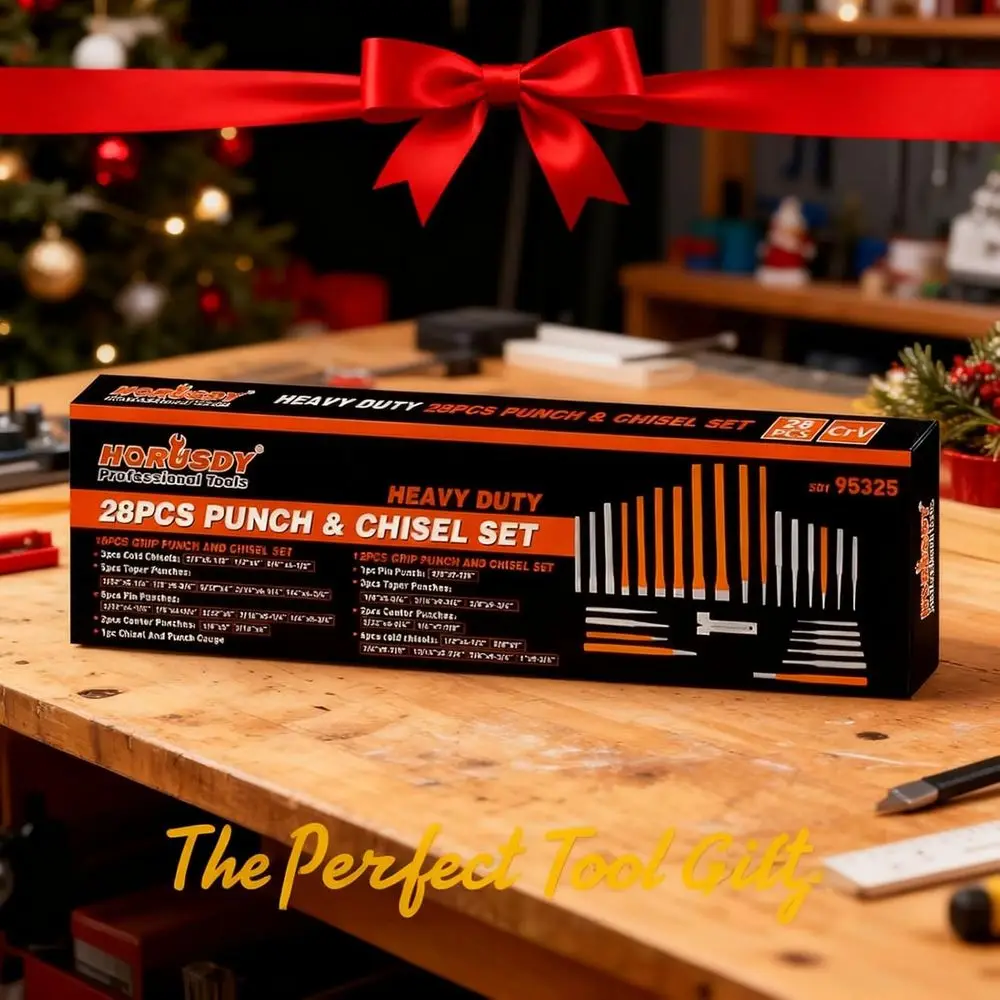 28-Piece Heavy Duty Punch and Chisel Set, Including Taper, Cold Chisels, Pin, Center Punch