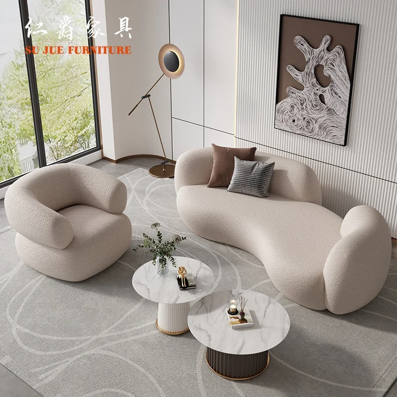 

Cream series quiet wind small sofa custom sofa small family double three beauty salon network red cashmere clothing store shaped