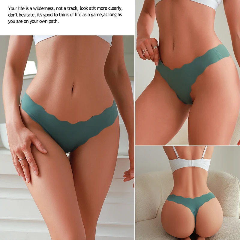 7Pcs Sexy Seamless Ice Silk Panties Women's Ultra-Soft  Women Elasticity Thongs Solid G-String Female Invisible Breathable S-XL