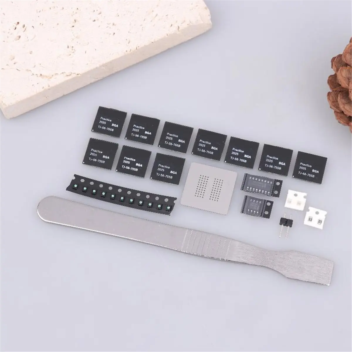 AA80 BGA Chip Soldering Practice Board DIY Kit Decimal Flowing Lights Teaching Practical Training Soldering