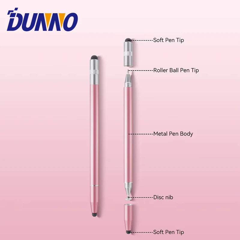 

4 In 1 Universal Stylus Pens Touch Pen High Sensitivity For Tablet Universal Pencil Capacitive Stylus Double Dual Silicone Head