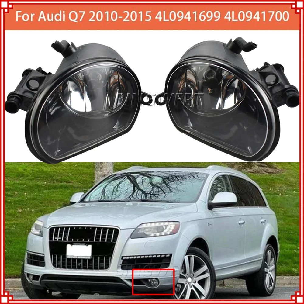 

1Pair Left&Right Fog Lamp Assembly With Bulbs Car-styling For Audi Q7 2010-2015 Front Bumper Anti Fog Light 4L0941699 4L0941700