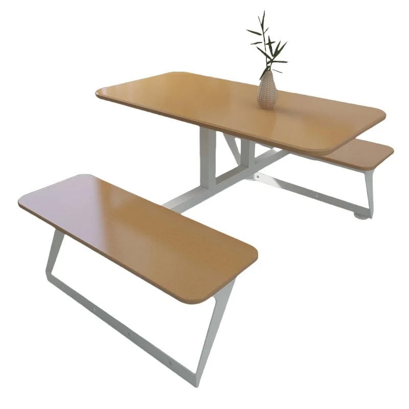 

Canteen dining table and chairs, school canteen, restaurant rectangular Chinese dining table and chairs, staff one-piece table