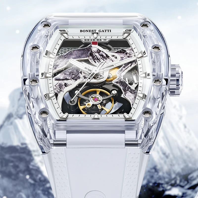 

Мужские часы BONEST GATTI серии Everest, автоматические, скелетонизированные, немецкий бренд, топ-10 роскошных часов, подарок на день рождения