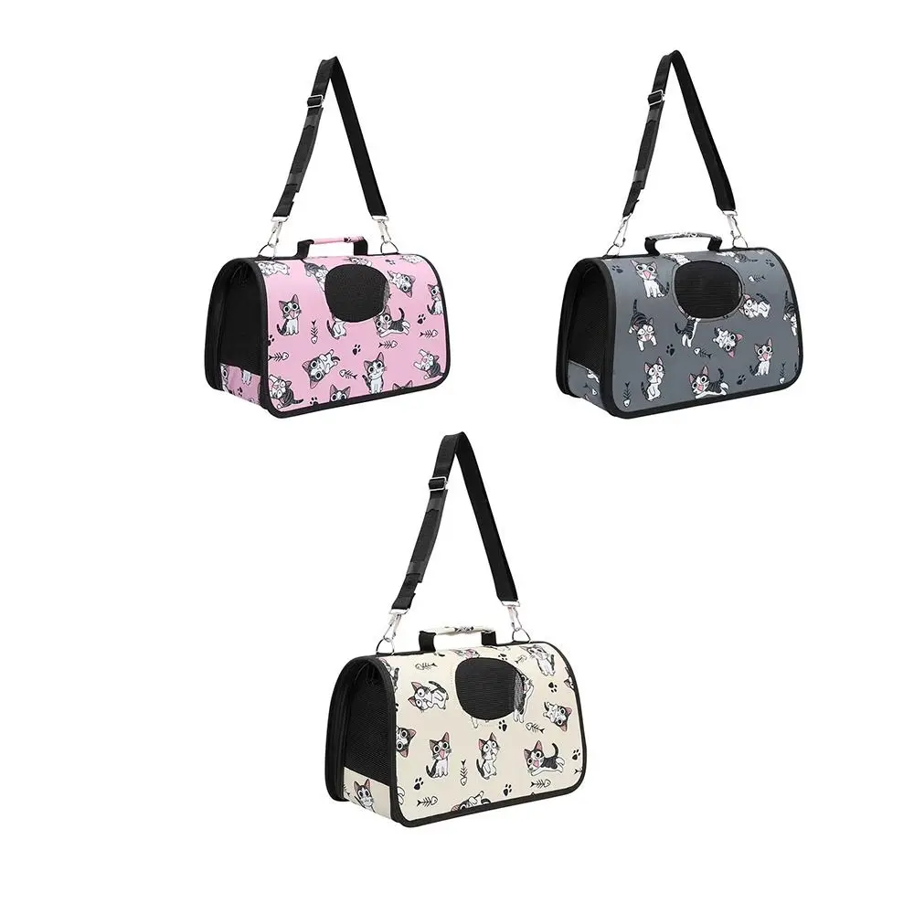 Large Space Portable Pet Carrying Bag Multi Functional Breathable Pet Outing Bag Outdoor Use Shoulder Strap Foldable Cat Bag