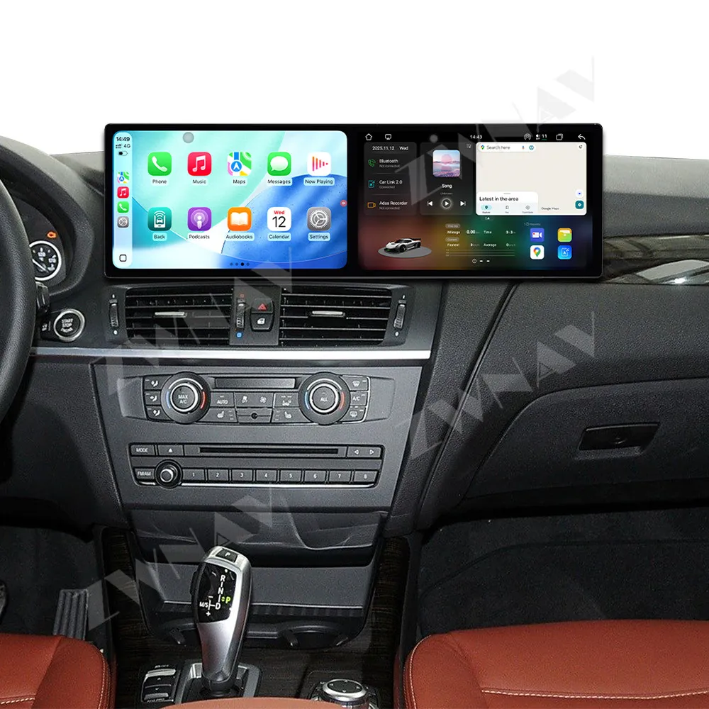 

Двойной экран 9,1 дюйма для BMW X3X4 2011-2017 CIC EVO Android 15.0 автонавигация мультимедийный плеер радио беспроводной головной блок