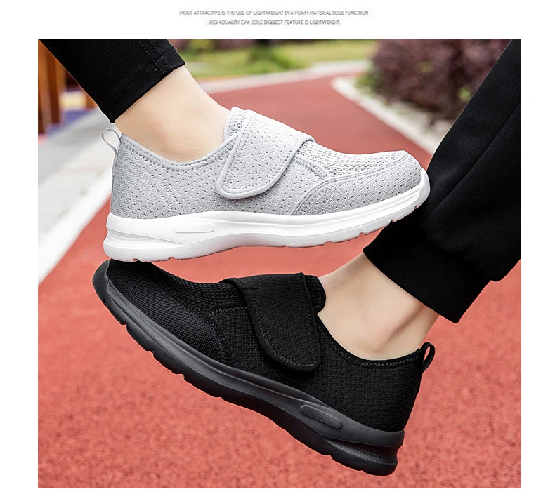Damen-Sneaker für Orthopädie, Breite Füße, Geschwollene Füße, Geh- und Freizeitschuhe, Daumenkorrektur, Verstellbar, Bequem, Diabetiker-Barfußschuhe – Detail 13