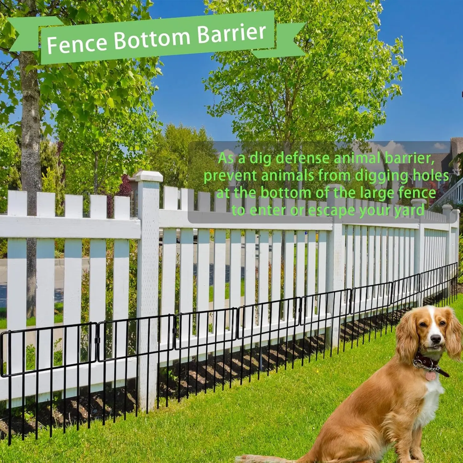 26 Pack No Dig Garden Fence, 17in High Rustproof Metal Wire Barrier for Dogs Rabbits, Easy Install