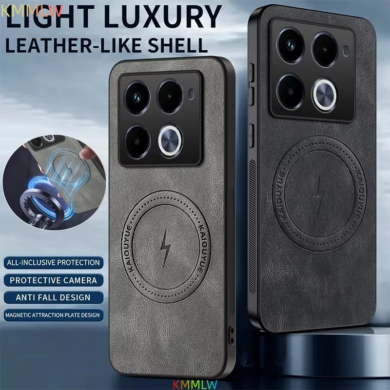 For infinix Note 50 Pro + Case Luxury PU Leather Skin Magnetic Magsafe Protective Back Cover For infinix Note 40 50x Phone Shell