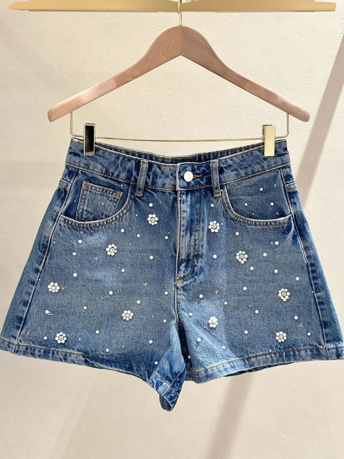 

High Waist Fleaded Denim orts Ele Miss Rich Sle Summer Collection M Home South Oil Premium Women's Faion