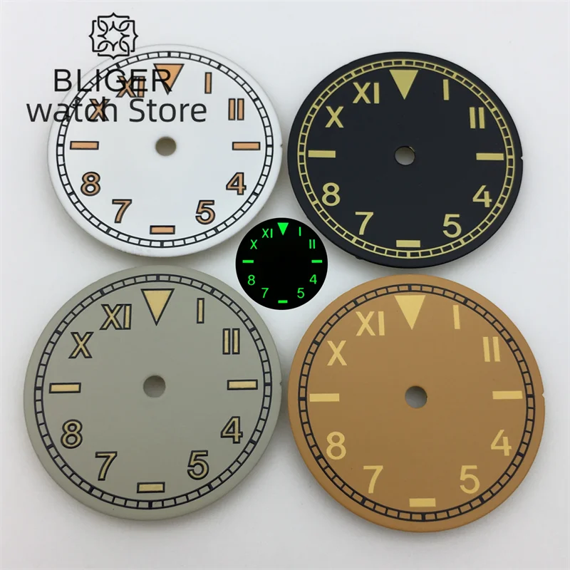 

BLIGER/ Custom Logo/Sterile Dateless Window dial 29mm dial C3 luminous fit NH34 NH35 NH36 NH37 PT5000 ETA2824 Miyota DG movement