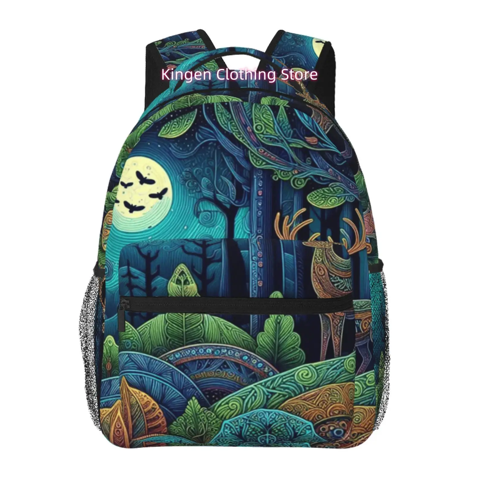 Bohemian Forest Deer Art Travel Hiking Backpacks, Ideal for Ipads And Laptops, Comfortable And Lightweight, Suitable for Beach Y
