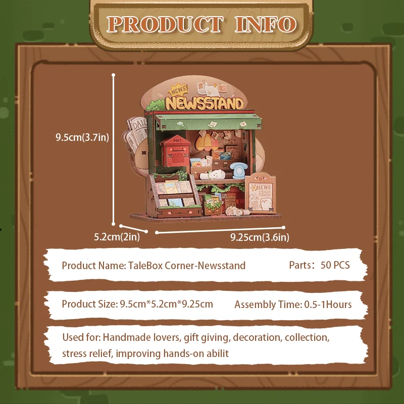 CUTEBEE Mini magasin série bricolage maison Miniature 3D Puzzle en bois jouets à la main maison de poupée Kit pour TaleBox présentoir