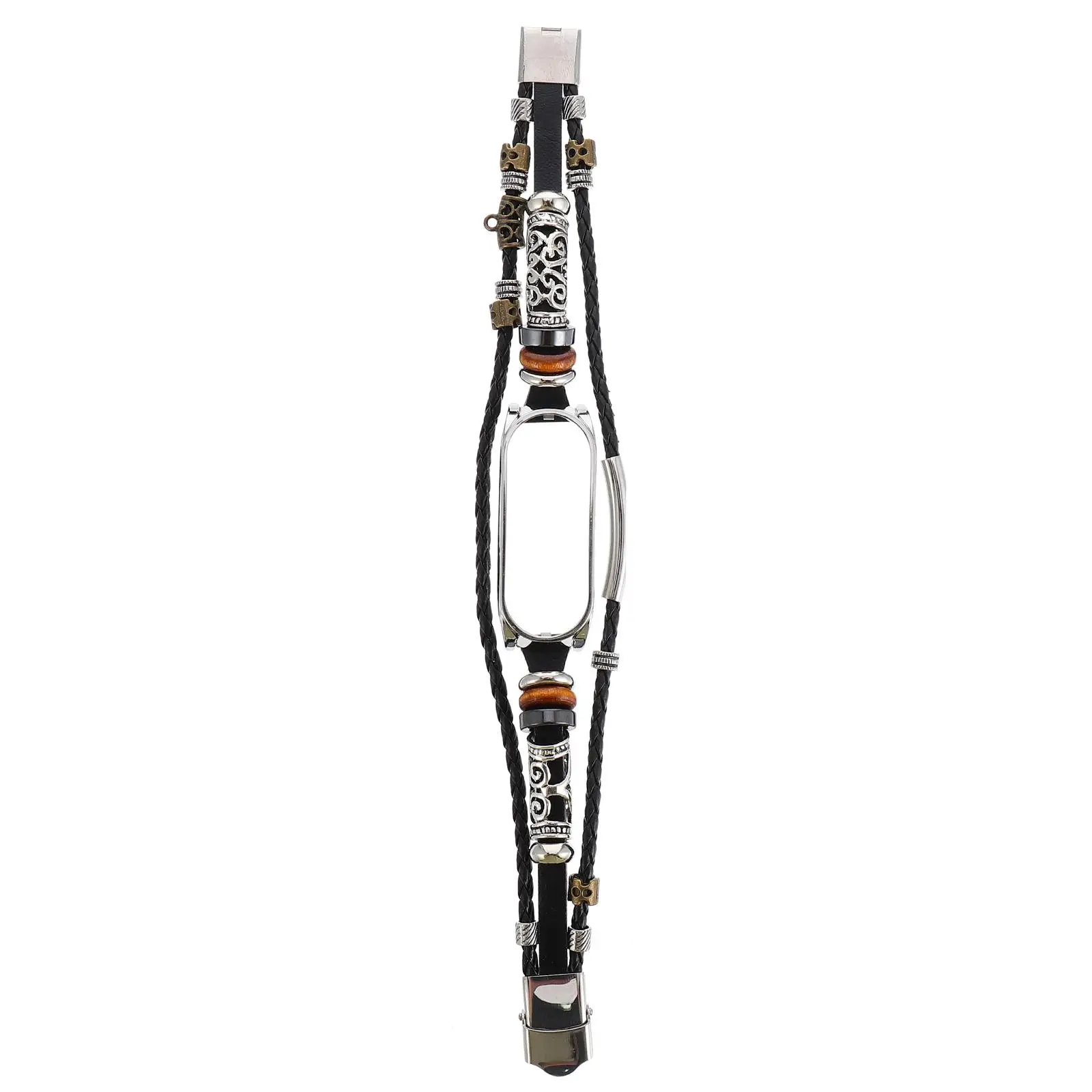 

Vintage Wristband Woman Men's Bead Bracelet Arm Bands Leather Replacement Watch