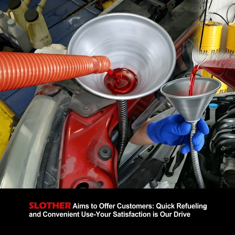 Bendable Metal Spout Funnel, Universal Auto Oil Funnel with Filter, Suitable for Various Liquids
