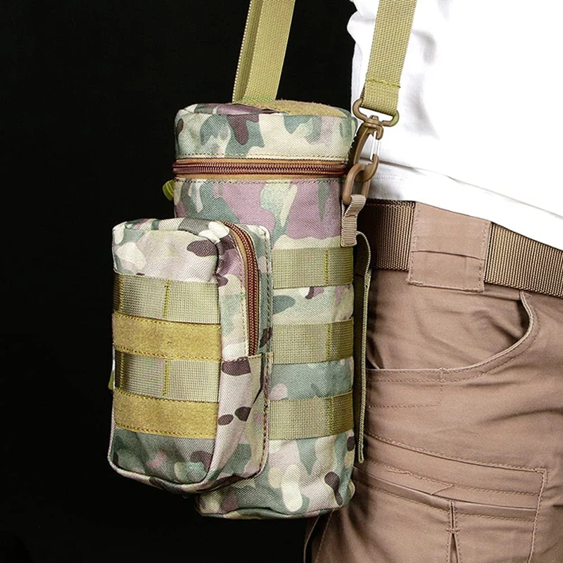 Tactical Water Bottle Bag Outdoor Military Mount Water Bottle Case for Camping Adjustable Shoulder Strap Water Bottle Bag