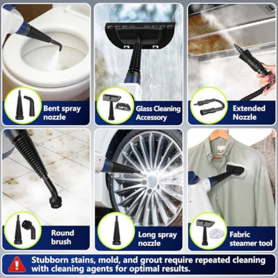 Handheld Steam Cleaner for Home Use with 12pcs Accessories and Safety Lock Powerful Multi-Surface Steamer Ideal for