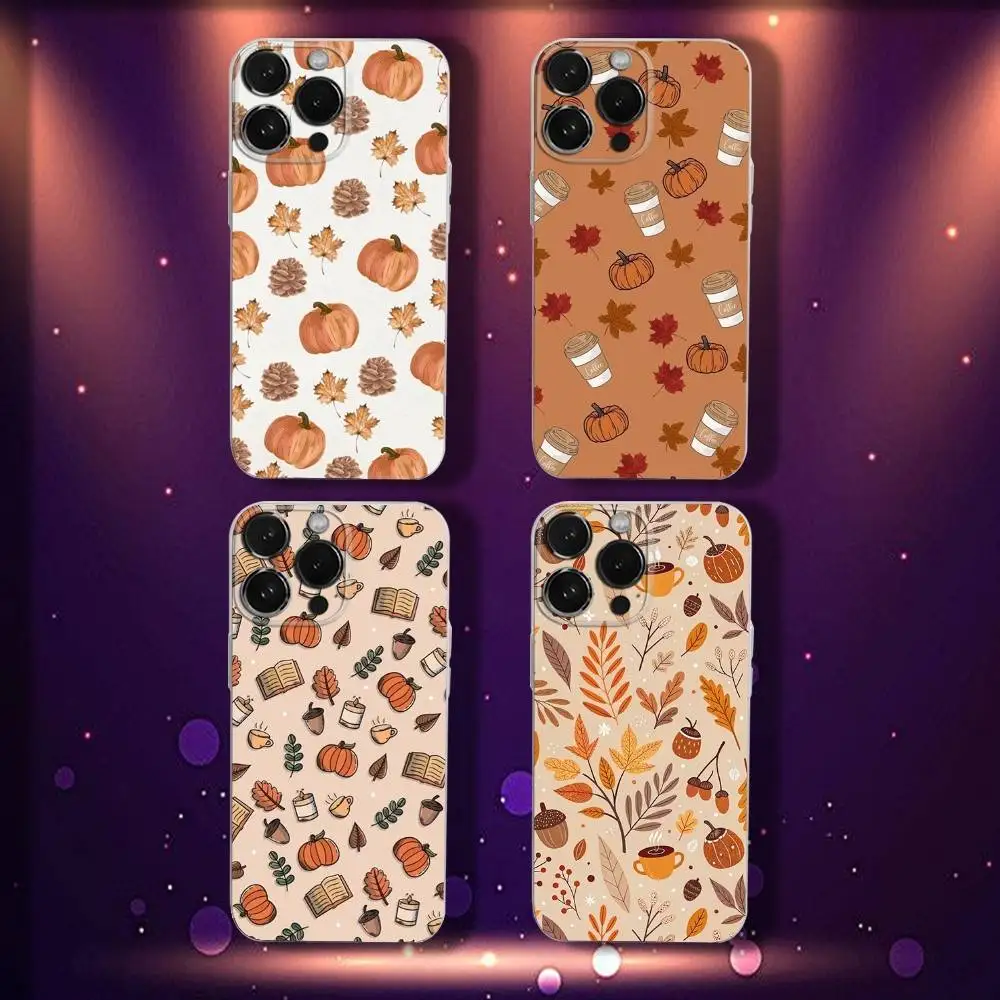 

Autumn leaves Pattern Phone Case For iPhone 16,15,14,13,12,11 Pro,Max,Plus,X,XS,XR,SE4,E Mini Transparent Soft Cover