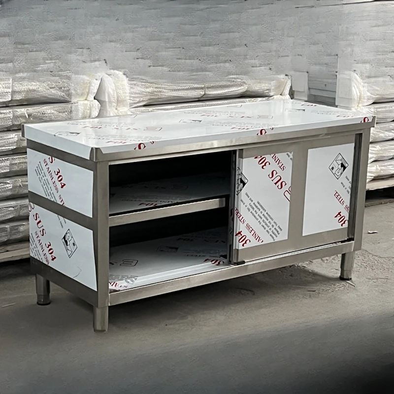 Welding 304 stainless steel workbench custom-made console kitchen special cabinet Dutch platform sliding door single and