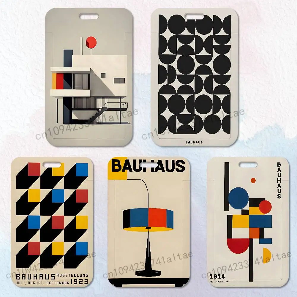 

B-Bauhaus Exhibition Card Holder Lanyard Camera Neck Strap Credit Card Case ID Badge Credentials Protection
