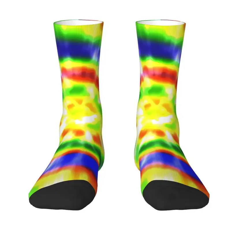 Custom Kawaii Printing Very Colorful Tie Dye Socks for Men Women Stretch Summer Autumn Winter Traditional Dyeing Art Crew Socks