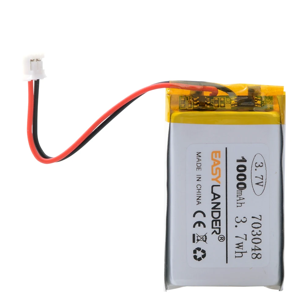 JST2.0 2P 3.7V 703048 1000mAh Lithium Polymer Rechargeable Battery for Early Education Machine PS4 controller